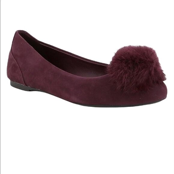 MICHAEL Michael Kors Women's Remi Fur Pom Pom Ballet Flats - Picture 1 of 7